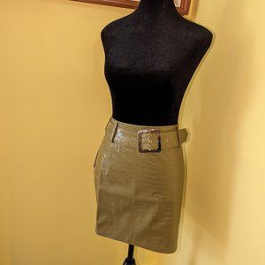 Minty Lusty Looks Belted Mini Skirt vegan leather